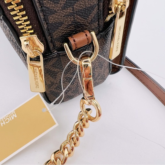 Michael Kors Signature Mid Size Double Zip Top Handle & Crossbody Chain Bag NWT - Picture 12 of 15